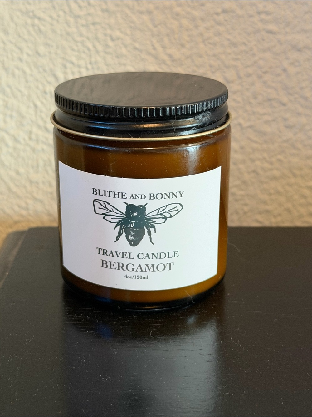 Bergamot Travel Soy Wax Candle - Amber Glass Jar